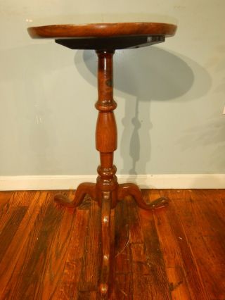 Antique Small Round Candle Lamp Table Plant Stand