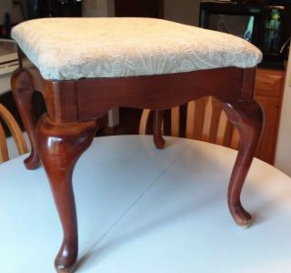 Wooden Queen Anne Style Ottoman/stool American Drew Ladd Furniture Co.