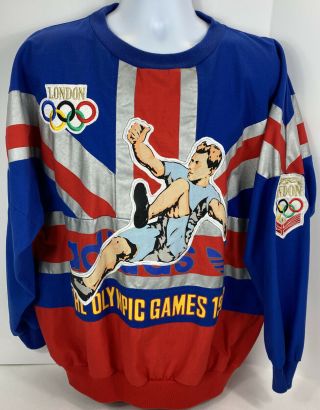 Vintage Adidas Pullover Mens Size Large Shirt Olympic Games London 1908 1948