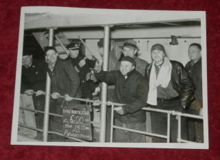 1939 Press Photo Uss North Star Passengers Aboard Antarctic Service Expedition