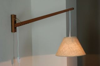 Mid Century WALL Lamp TEAK & BRASS Danish Modern Vintage Eames Panton 60s 70s 2