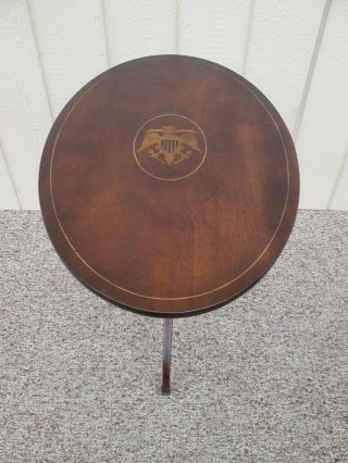 57111 Inlaid Phoenix EAGLE Federal Tilt Top Lamp Table Stand 4
