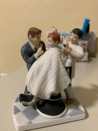 Norman Rockwell Ceramic Figurine “ First Haircut ” By The Norman Rockwell Museum