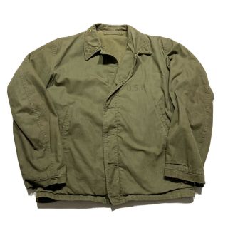 Vintage 1940s Wwii Us Navy N - 4 Deck Jacket Lined Green Military Usn