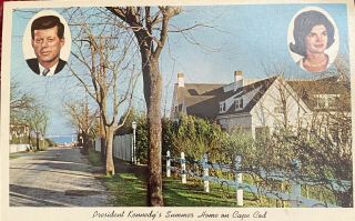 Vintage Postcard President John F Kennedy Jfk Summer Home Hyannis Port Cape Cod