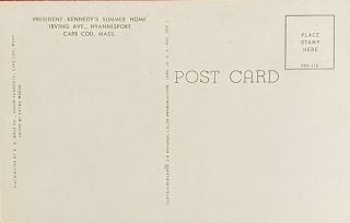 Vintage Postcard President John F Kennedy JFK Summer Home Hyannis Port Cape Cod 2