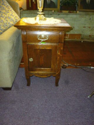 Antique Nightstand Oak 1900 