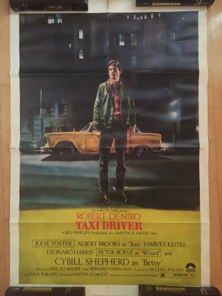 Taxi Driver Vintage 27x41 Color Movie Poster From 1976 Rare Robert Deniro