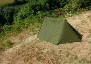 Canvas Tent 2 Person Vintage Military Pup Tent With 2 Doors 10.  6 " L X 6 