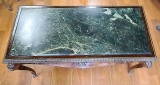 Antique Green Marble Top Coffee Table Circa 1920 ' s Bronze Ormolu Design We Ship 3