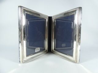 Antique Style Vintage 1995 Sheffield Sterling Silver Double Picture Photo Frame