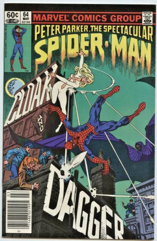 Marvel Comics: Spectacular Spider - Man 64 (vol.  1) 1st App.  Cloak & Dagger Vf,