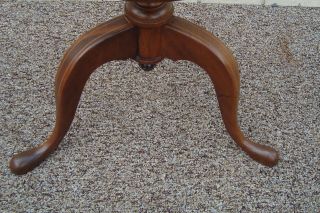 59357 RARE QUALITY Antique Inlaid Tilt Top Lamp Table Stand 5