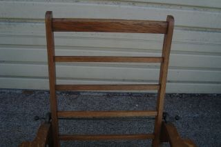 61060 Antique Oak Adjustable Back Morris Chair With Claw Foot 6