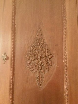 Antique English Oak CORNER Cabinet Hanging Wall Cabinet Display Corner Carved 2