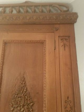 Antique English Oak CORNER Cabinet Hanging Wall Cabinet Display Corner Carved 4
