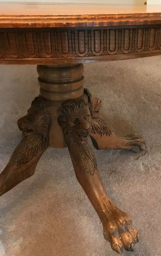 Antique Round Oak Dining Table 47 