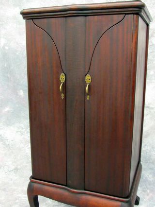 ANTIQUE OAK SHEET MUSIC STORAGE CABINET SWING OUT DOORS MADE BY HERZOG 3