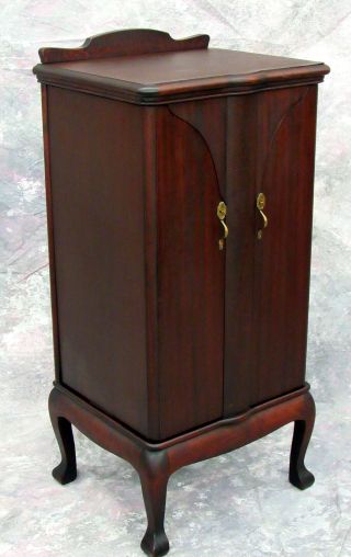 ANTIQUE OAK SHEET MUSIC STORAGE CABINET SWING OUT DOORS MADE BY HERZOG 5
