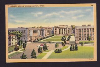 Old Vintage Postcard Harvard Medical School Boston Ma