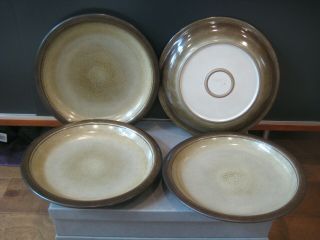 Set Of (4) Vintage Heath Ceramics Rim Dinner Plates Made In Sausalito 11 - 3/8 "