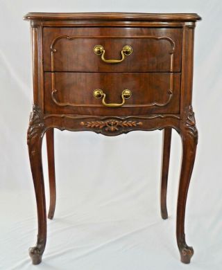 Vintage French Provincial Style 2 - Drawer Carved End Or Bedside Table.  29 " H X19 " W
