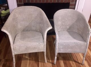 Two Vintage Lloyd Loom Wicker Chairs 1940 