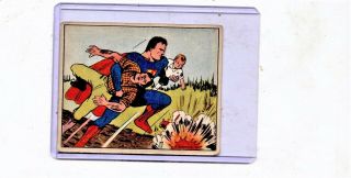 Superman Vintage 1940 Gum Inc Card Set 26 " Log Jam Peril " Brilliant Colors