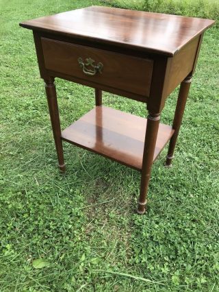 1956 L & Jg Stickley One Drawer Cherry Lamp Table,  Night Stand Etc.