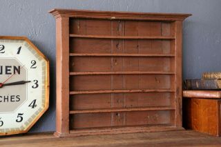 Antique Vintage Wood Cubby Cabinet Shelf Pool Billiards Wall Hanging Ball Rack