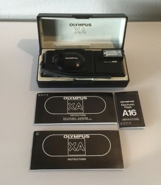 Vintage Olympus Xa Rangefinder Film Camera With A16 Electronic Flash