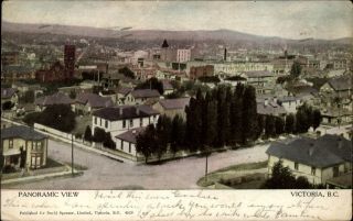 Victoria British Columbia Canada Aerial View 1908 Vintage Postcard