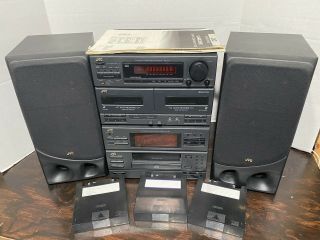 Jvc Ca - Mxc5bk Compact Stereo System Cd Dual Cassette Am/fm Radio Vintage 1993