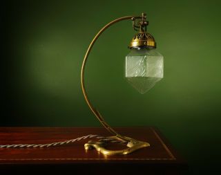 Art Nouveau Brass Table / Wall Lamp - Auguste Delafontaine - W.  A.  S.  Benson Style 2
