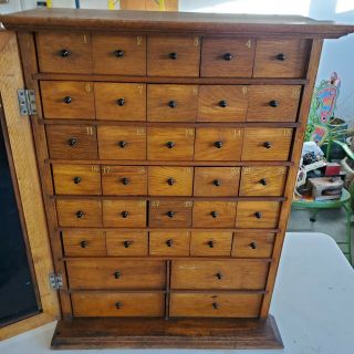 1900s Humphreys Specifics Country Store Apothecary Cabinet