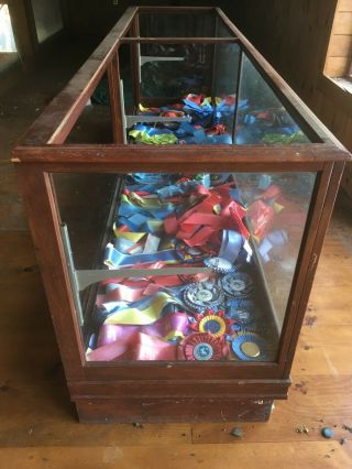 Vintage Wood and Glass Curio Display Cabinet Columbus Show Case Company 6