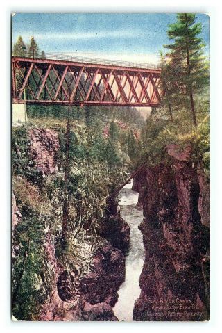 Vintage Postcard Goat River Canyon Bridge Canadian Pacific Railway Canada E0