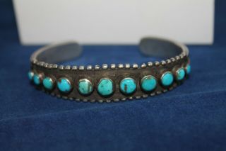 Old Pawn Vintage Turquoise NAVAJO Sterling Silver Cuff Bracelet And Ring 2