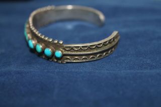 Old Pawn Vintage Turquoise NAVAJO Sterling Silver Cuff Bracelet And Ring 3