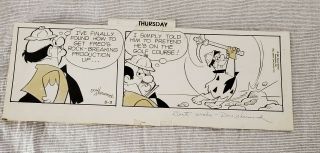 Flintstones Fred Ink 1987 Hanna Barbera Comic Strip Don Sherwood Signed