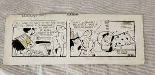 Flintstones Fred Ink 1986 Hanna Barbera Comic Strip Don Sherwood Signed