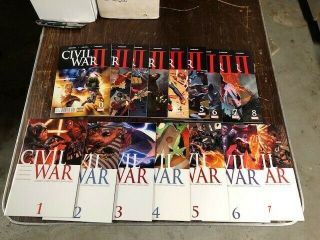 Complete Set Of Marvel Civil War 1 - 7 & Civil War 2 0 - 8