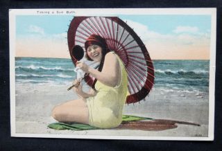 Vintage Pinup,  Taking A Sun Bath,  Bathing Beauty,  Circa 1920 