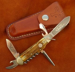 Vintage Antique Folding Pocket Knife H R Boker Solingen Sportsman Scout 1960s
