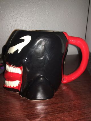 Venom Spiderman Marvel Comics Collectible Black Coffee Mug 16 oz.  Ceramic 3