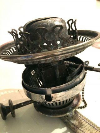 A Antique Silver Plate Hicks No2 Oil Lamp Burner