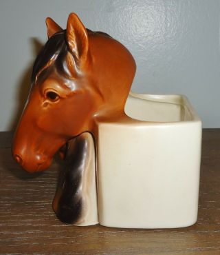 Vintage Napcoware Japan Horse Head Mare & Foal Ceramic Planter Vase C8845 Tagged 2
