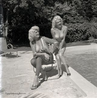 Bunny Yeager 60s Camera Negative Photograph Bunny Yeager & Nude Maria Stinger Nr