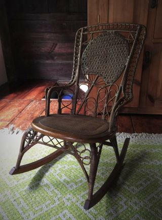 Early Heywood Wakefield Wicker Rocking Chair.