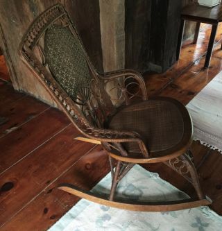 Early Heywood Wakefield Wicker Rocking Chair. 2